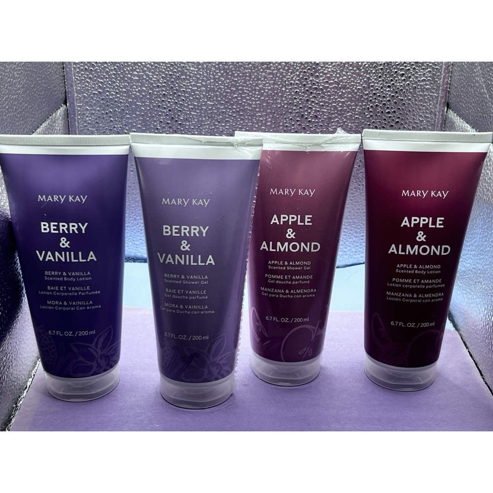 Mary Kay APPLE & ALMOND‎ & BERRY & VANILLA Sctd Body Lotion & Shower Gel Lot